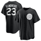 Johmsee C.Cubs #23 Ryne Sandberg Player Black Game Stitched Jerseys