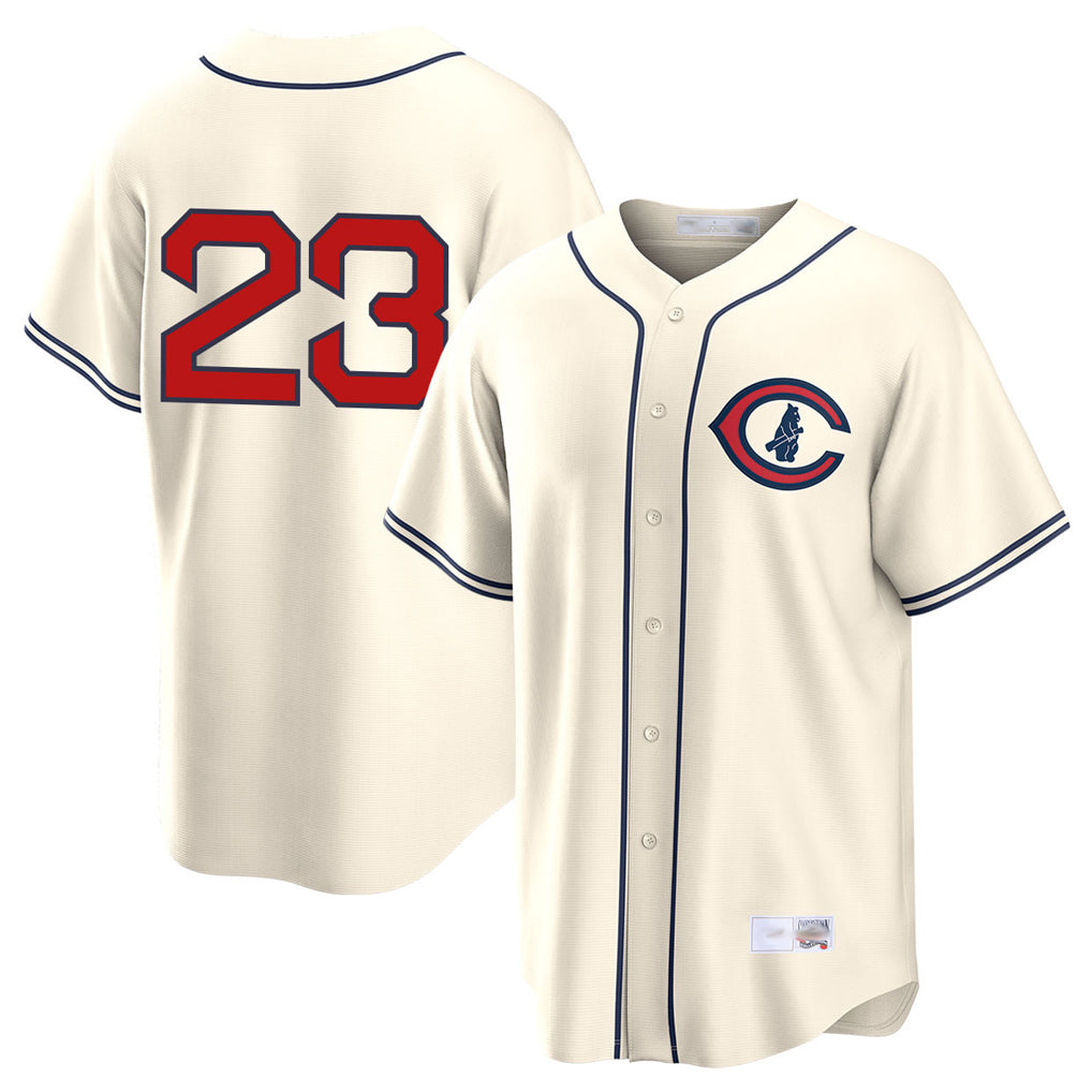 Johmsee C.Cubs #23 Ryne Sandberg Player Cream Field of Dreams Home Game Stitched Jerseys