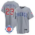 Johmsee C.Cubs #23 Ryne Sandberg Player Gray 150th Anniversary Home Game Stitched Jerseys