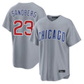 Johmsee C.Cubs #23 Ryne Sandberg Player Gray Home Game Stitched Jerseys