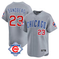 Johmsee C.Cubs #23 Ryne Sandberg Player Gray Road 150th Anniversary Limited Home Stitched Jerseys
