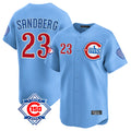Johmsee C.Cubs #23 Ryne Sandberg Player Light Blue 150th Anniversary Limited Home Stitched Jerseys