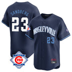 Johmsee C.Cubs #23 Ryne Sandberg Player Navy City Connect 150th Anniversary Limited Home Stitched Jerseys