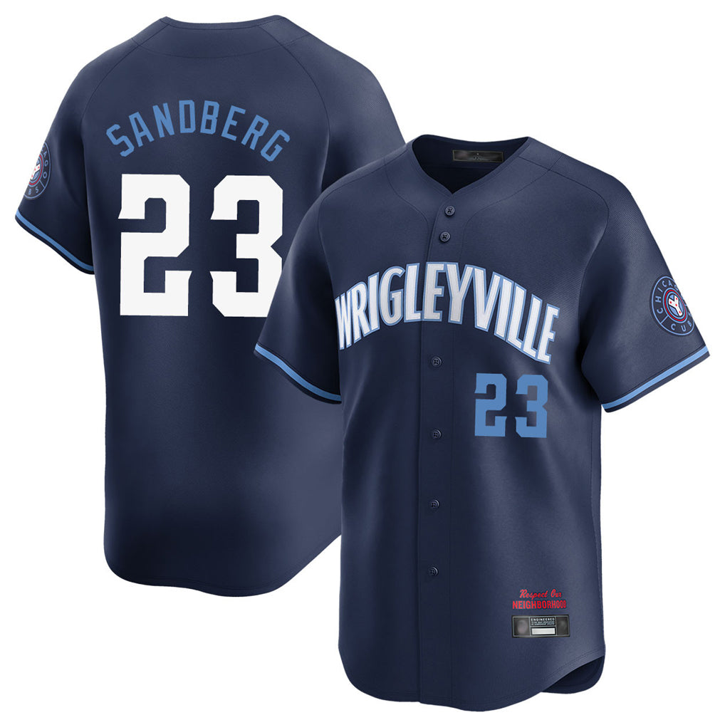 Johmsee C.Cubs #23 Ryne Sandberg Player Navy City Connect Limited Home Stitched Jerseys