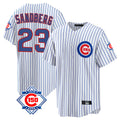 Johmsee C.Cubs #23 Ryne Sandberg Player White 150th Anniversary Home Game Stitched Jerseys