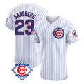 Johmsee C.Cubs #23 Ryne Sandberg Player White 150th Anniversary Limited Elite Home Game Stitched Jerseys