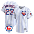 Johmsee C.Cubs #23 Ryne Sandberg Player White 150th Anniversary Limited Home Game Stitched Jerseys
