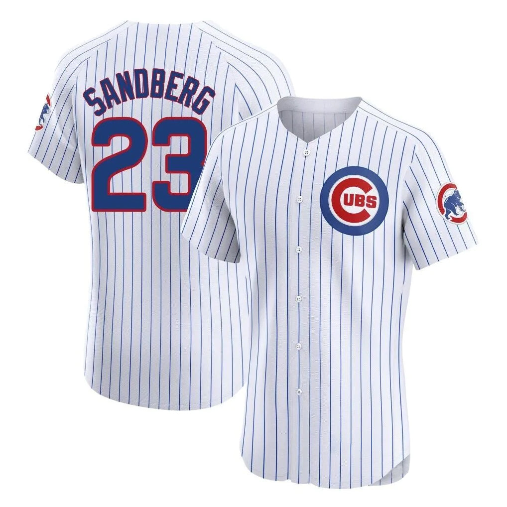 Johmsee C.Cubs #23 Ryne Sandberg Player White Limited Elite Home Game Stitched Jerseys