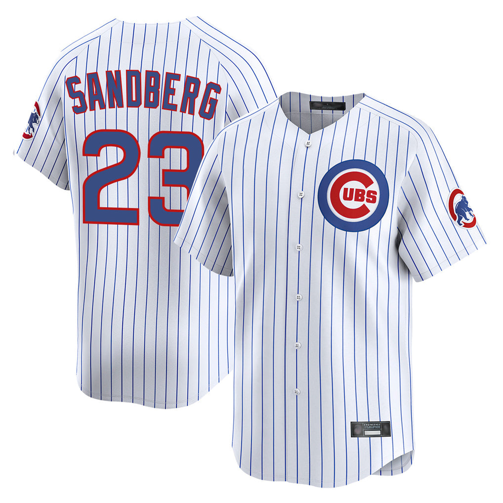 Johmsee C.Cubs #23 Ryne Sandberg Player White Pinstripe Vapor Premier Limited Home Stitched Jerseys