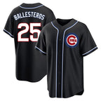 Johmsee C.Cubs #25 Mois¨¦s Ballesteros Player Black Fashion Out Game Stitched Jerseys