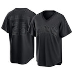 Johmsee C.Cubs #25 Mois¨¦s Ballesteros Player Black T-shirt Home Game Stitched Jerseys