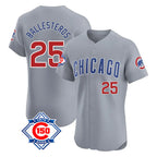 Johmsee C.Cubs #25 Mois¨¦s Ballesteros Player Gray Road 150th Anniversary Limited Elite Home Stitched Jerseys