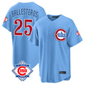 Johmsee C.Cubs #25 Mois¨¦s Ballesteros Player Light Blue 150th Anniversary Home Game Stitched Jerseys