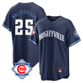 Johmsee C.Cubs #25 Mois¨¦s Ballesteros Player Navy 150th Anniversary City Connect Home Game Stitched Jerseys
