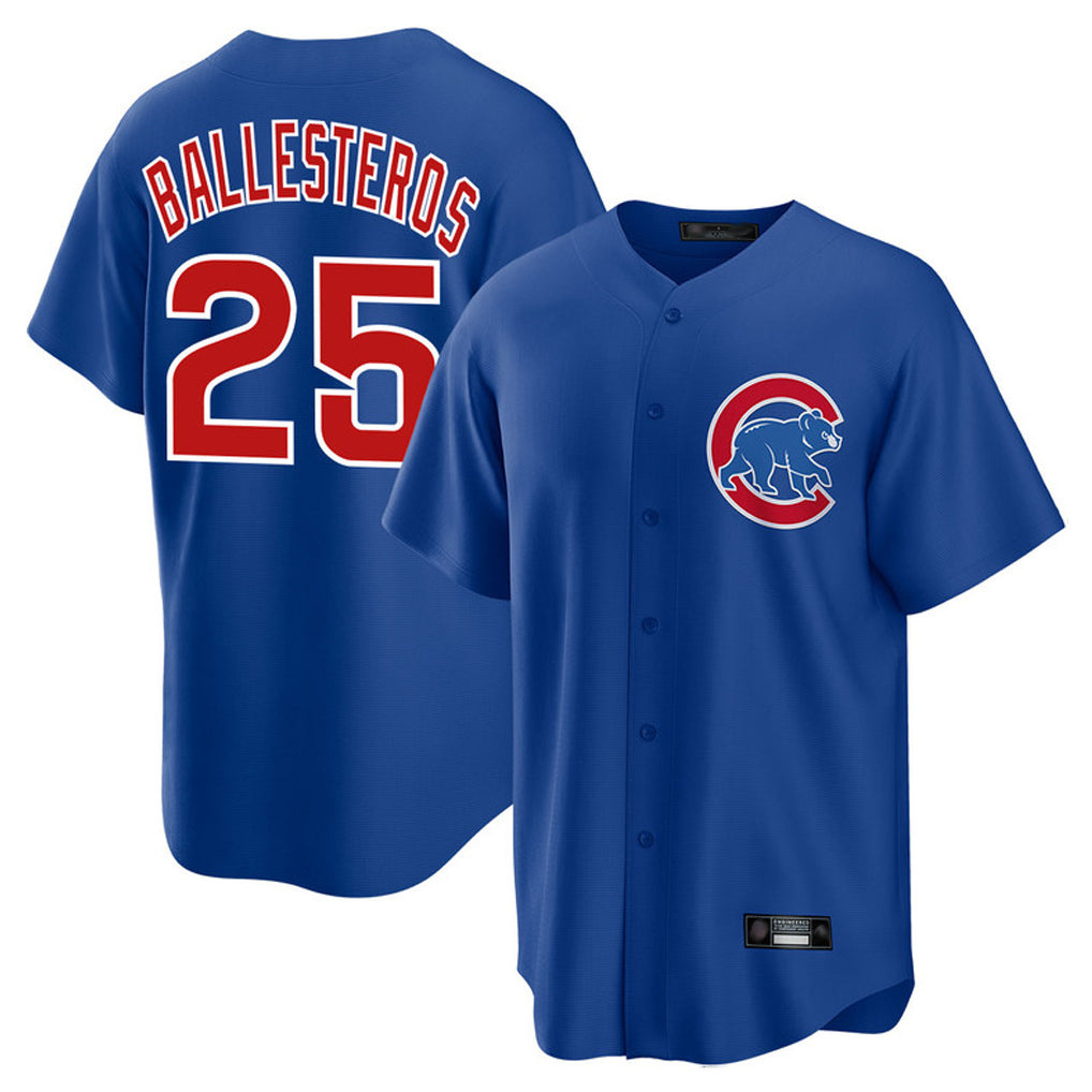 Johmsee C.Cubs #25 Mois¨¦s Ballesteros Player Royal Home Game Stitched Jerseys