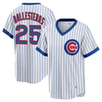 Johmsee C.Cubs #25 Mois¨¦s Ballesteros Player White T-shirt Cooperstown Collection Limited Stitched Jerseys