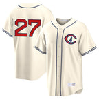Johmsee C.Cubs #27 Seiya Suzuki Player Cream Field of Dreams Home Game Stitched Jerseys