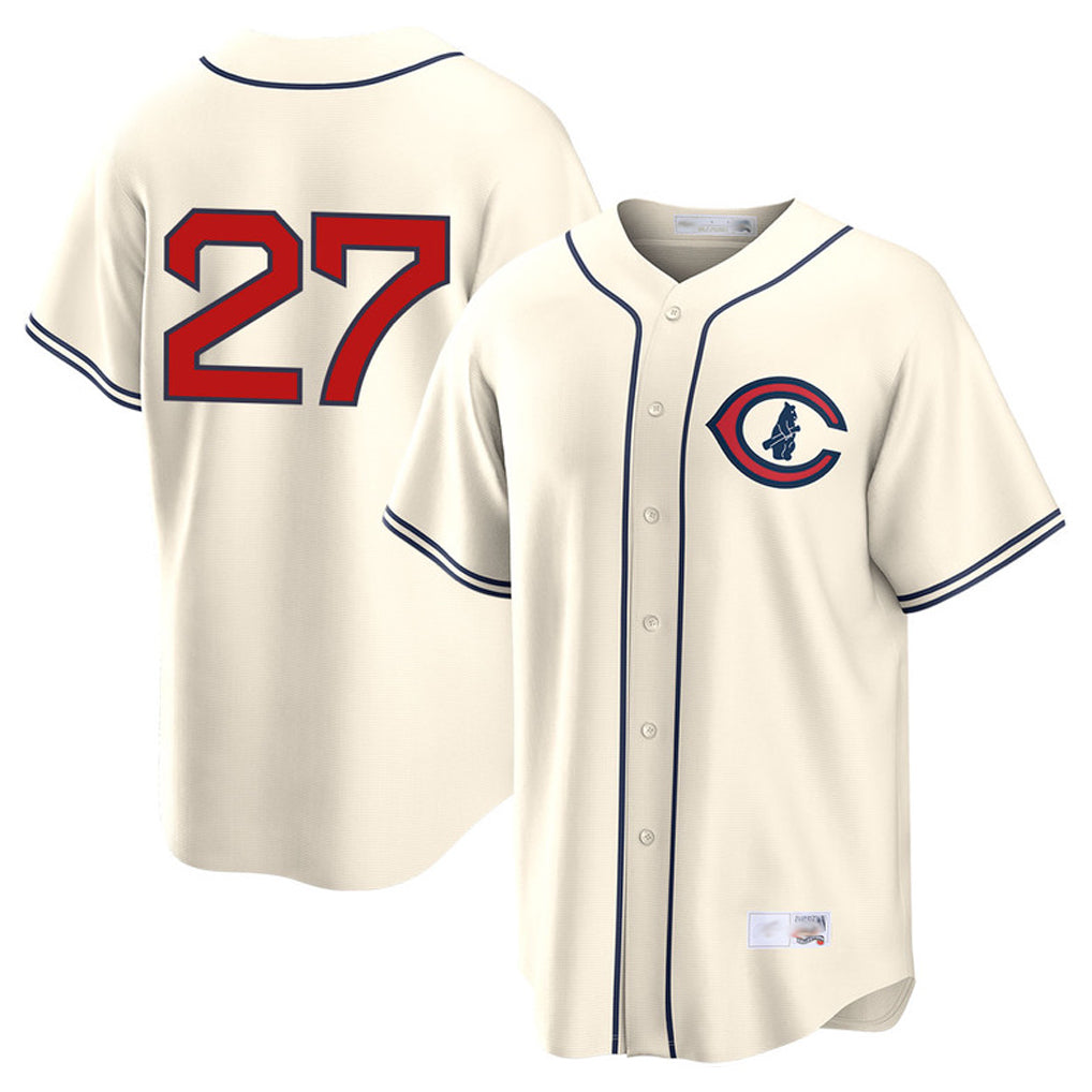 Johmsee C.Cubs #27 Seiya Suzuki Player Cream Field of Dreams Home Game Stitched Jerseys