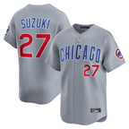 Johmsee C.Cubs #27 Seiya Suzuki Player Gray Road Limited Home Stitched Jerseys