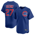 Johmsee C.Cubs #27 Seiya Suzuki Player Royal Limited Home Stitched Jerseys
