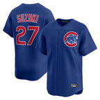Johmsee C.Cubs #27 Seiya Suzuki Player Royal Limited Home Stitched Jerseys