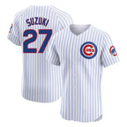 Johmsee C.Cubs #27 Seiya Suzuki Player White Limited Elite Home Game Stitched Jerseys