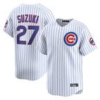 Johmsee C.Cubs #27 Seiya Suzuki Player White Limited Home Game Stitched Jerseys
