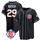 Johmsee C.Cubs #29 Michael Busch Player Black Fashion Out Game Stitched Jerseys