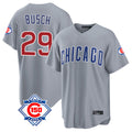 Johmsee C.Cubs #29 Michael Busch Player Gray 150th Anniversary Home Game Stitched Jerseys