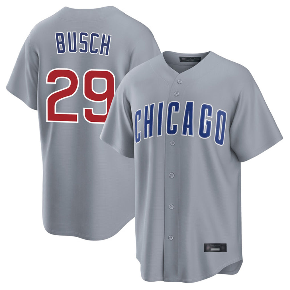 Johmsee C.Cubs #29 Michael Busch Player Gray Home Game Stitched Jerseys