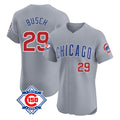 Johmsee C.Cubs #29 Michael Busch Player Gray Road 150th Anniversary Limited Elite Home Stitched Jerseys