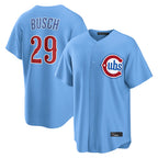 Johmsee C.Cubs #29 Michael Busch Player Light Blue Home Game Stitched Jerseys