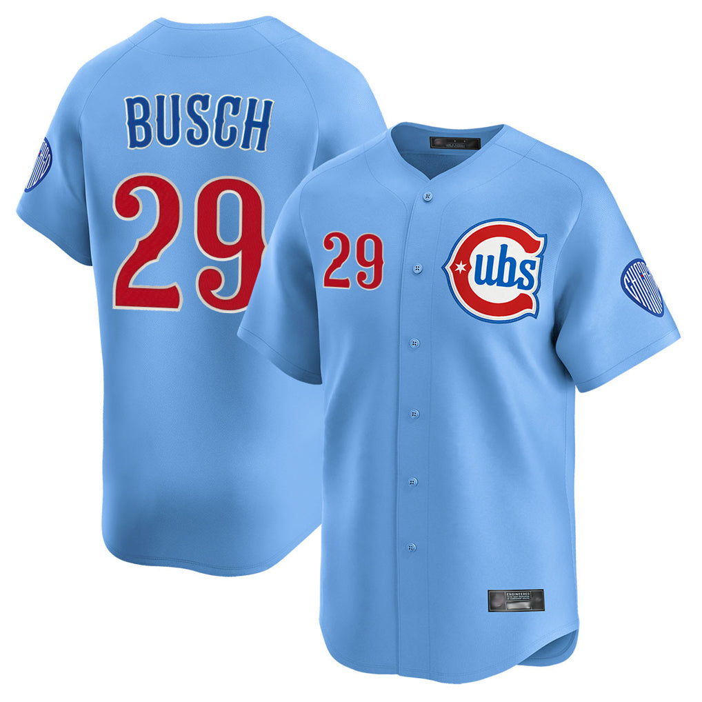 Johmsee C.Cubs #29 Michael Busch Player Light Blue Limited Home Stitched Jerseys