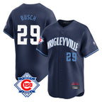 Johmsee C.Cubs #29 Michael Busch Player Navy City Connect 150th Anniversary Limited Home Stitched Jerseys