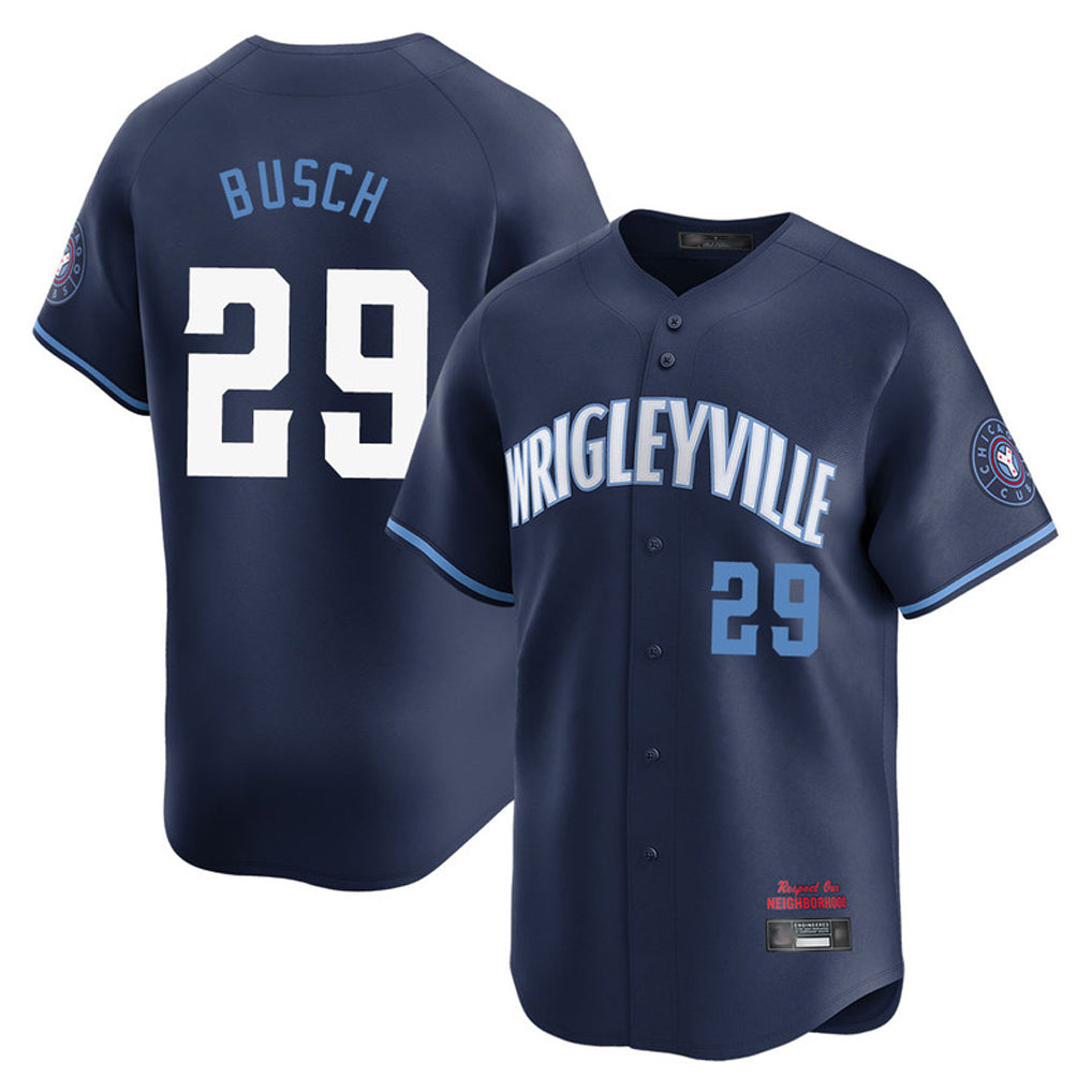 Johmsee C.Cubs #29 Michael Busch Player Navy City Connect Limited Home Stitched Jerseys