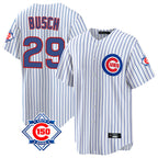 Johmsee C.Cubs #29 Michael Busch Player White 150th Anniversary Home Game Stitched Jerseys