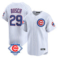 Johmsee C.Cubs #29 Michael Busch Player White 150th Anniversary Limited Home Game Stitched Jerseys