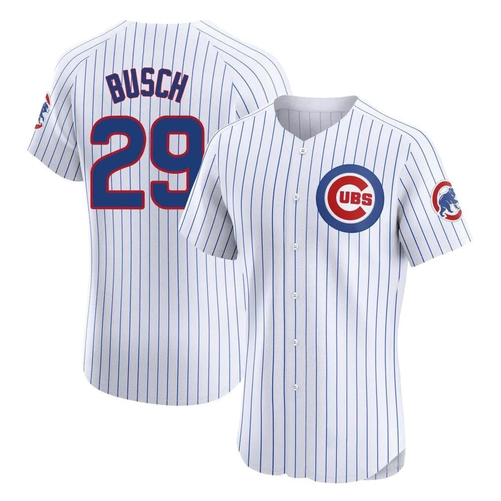 Johmsee C.Cubs #29 Michael Busch Player White Limited Elite Home Game Stitched Jerseys