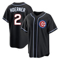 Johmsee C.Cubs #2 Nico Hoerner Player Black Fashion Out Game Stitched Jerseys
