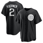 Johmsee C.Cubs #2 Nico Hoerner Player Black Game Stitched Jerseys