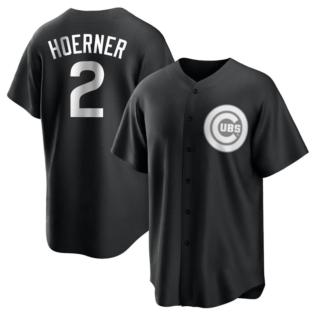 Johmsee C.Cubs #2 Nico Hoerner Player Black Game Stitched Jerseys