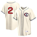 Johmsee C.Cubs #2 Nico Hoerner Player Cream Field of Dreams Home Game Stitched Jerseys