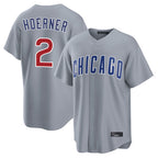 Johmsee C.Cubs #2 Nico Hoerner Player Gray Home Game Stitched Jerseys