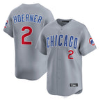 Johmsee C.Cubs #2 Nico Hoerner Player Gray Road Limited Home Stitched Jerseys