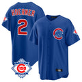 Johmsee C.Cubs #2 Nico Hoerner Player Royal 150th Anniversary Home Game Stitched Jerseys