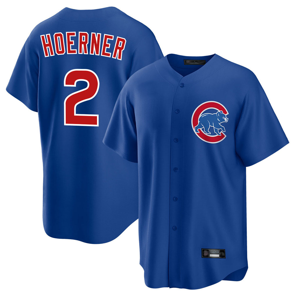 Johmsee C.Cubs #2 Nico Hoerner Player Royal Home Game Stitched Jerseys
