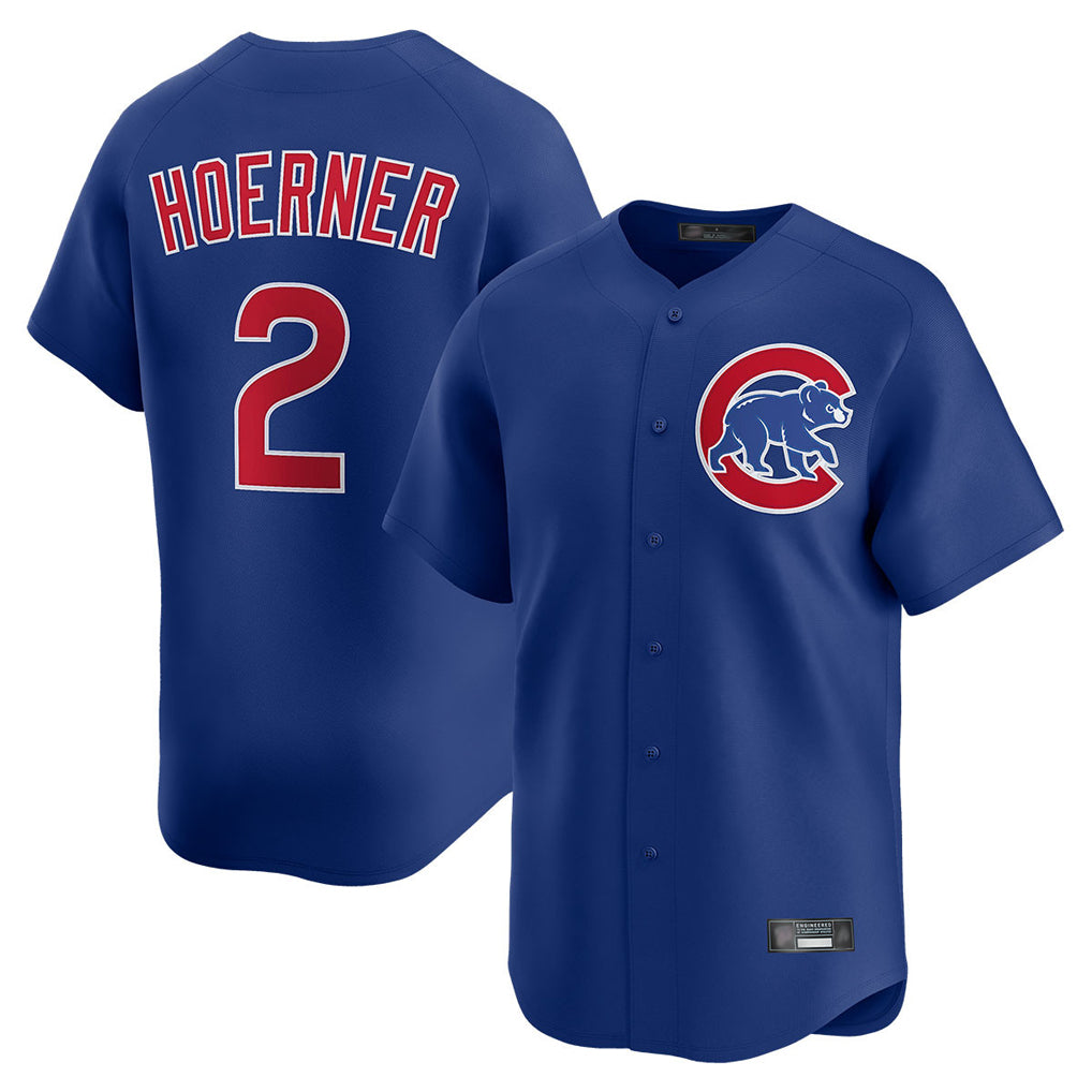 Johmsee C.Cubs #2 Nico Hoerner Player Royal Limited Home Stitched Jerseys