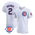 Johmsee C.Cubs #2 Nico Hoerner Player White 150th Anniversary Limited Elite Home Game Stitched Jerseys
