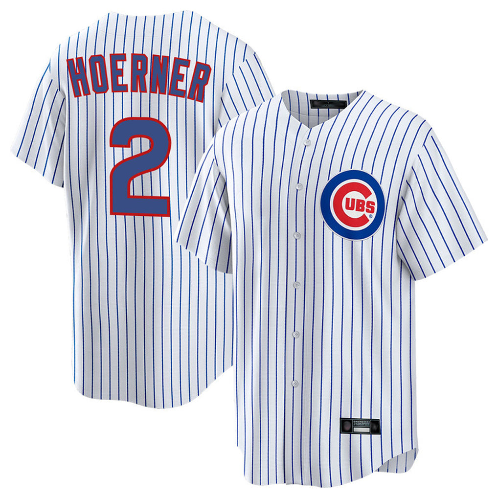 Johmsee C.Cubs #2 Nico Hoerner Player White Game Home Stitched Jerseys