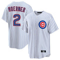 Johmsee C.Cubs #2 Nico Hoerner Player White Game Home Stitched Jerseys